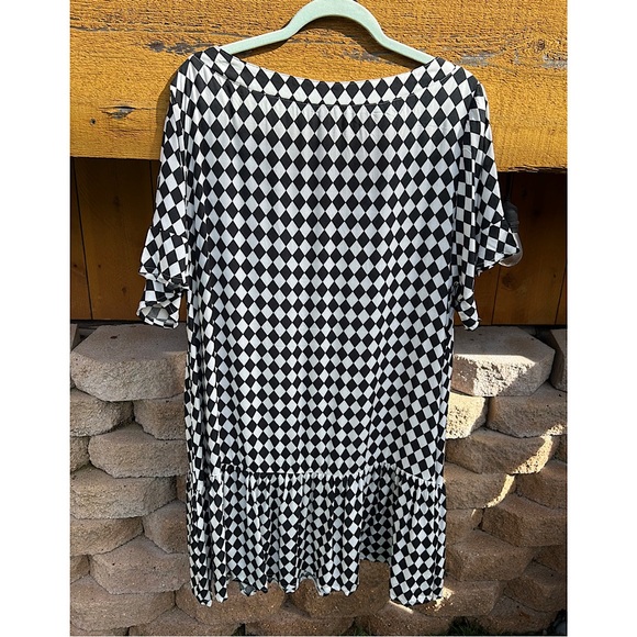 Sz L-dress or swim coverup. Drop waist with flowy sleeves & oversized neck. - Picture 3 of 7